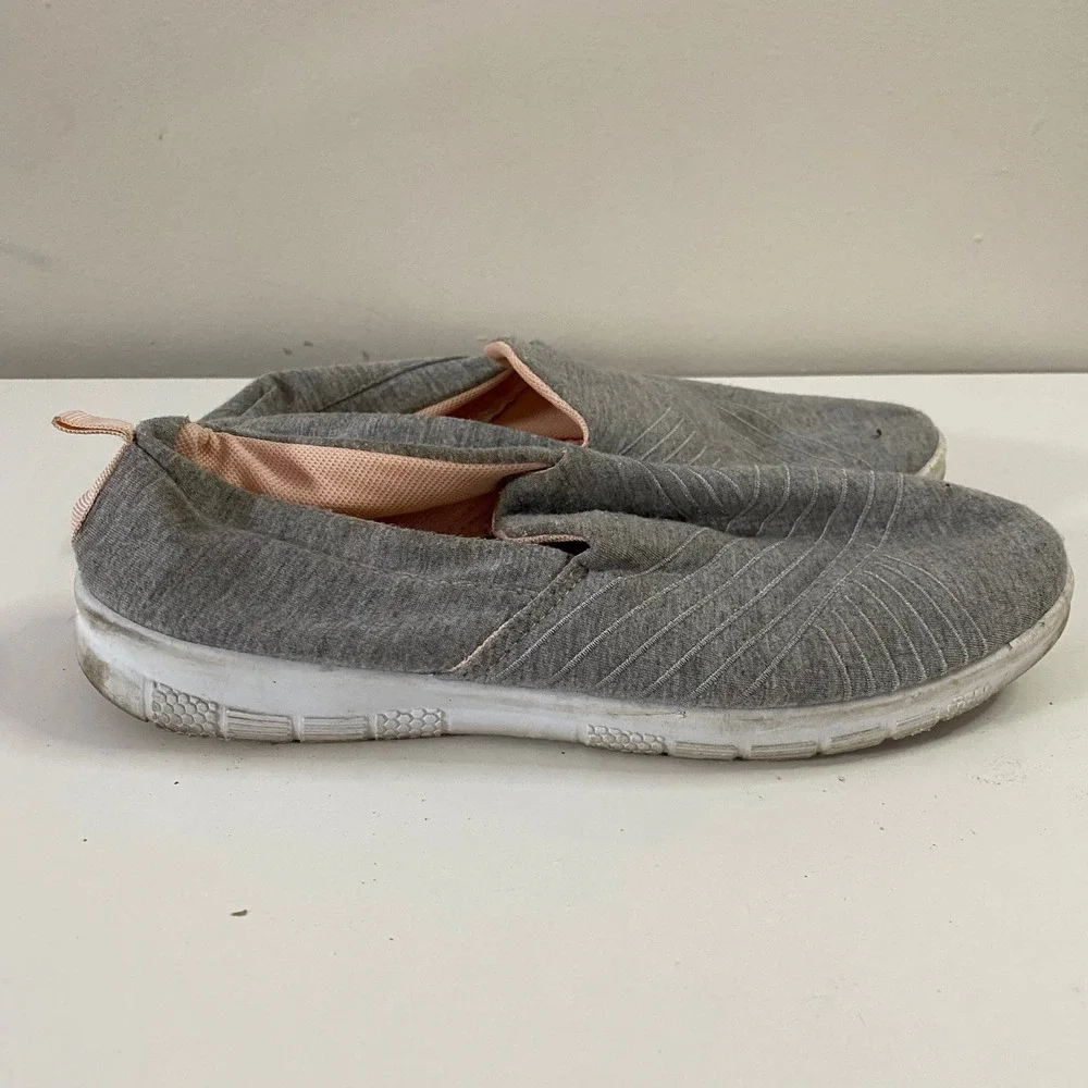 Canvas Casuals Slip On Shoes Womens‎ 7 Gray Comfort Jersey Knit Flats